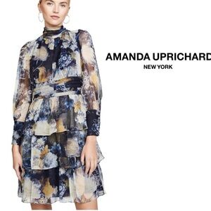 Amanda Uprichard Tiered Samira Blue Midnight Dream Dress